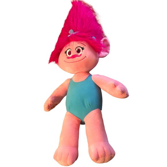 Build-a-Bear Workshop Trolls Poppy w/ Dress and Headband Hand Squeeze Plays Song - Picture 1 of 5